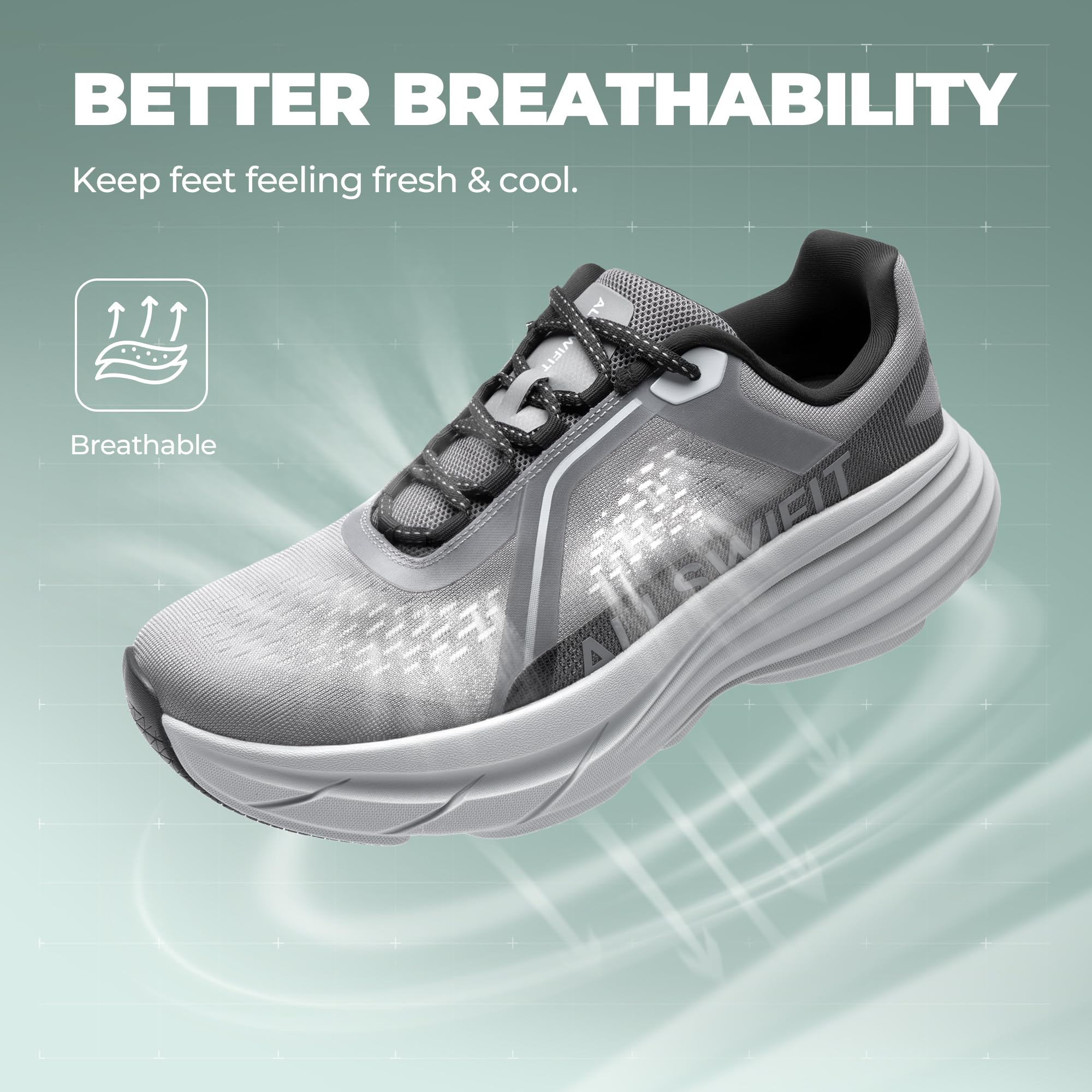 ALLSWIFIT Men's Cushion Lightweight Walking Running Shoes Tennis Non-Slip Comfortable Jogging Workout Gym Athletic Breathable ActiveAiry Fashion Sneakers - Image 6