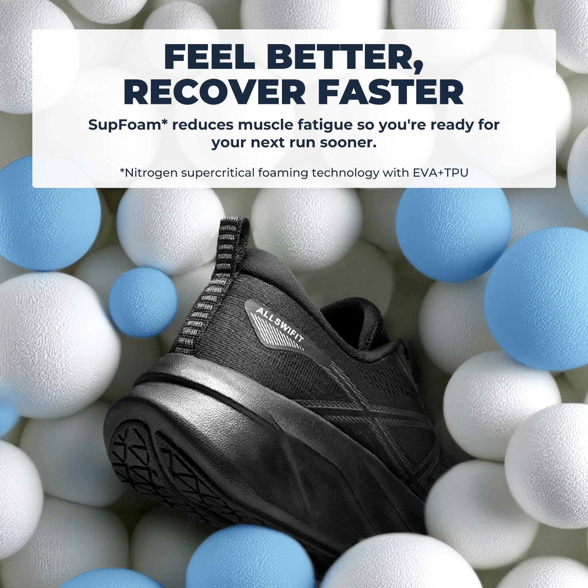 ALLSWIFIT Men's Road Running Shoes Cushion Tennis Shoes Non-Slip Comfortable Lightweight Gym Workout Athletic Arch Support Walking Sneakers Active5K - Image 3