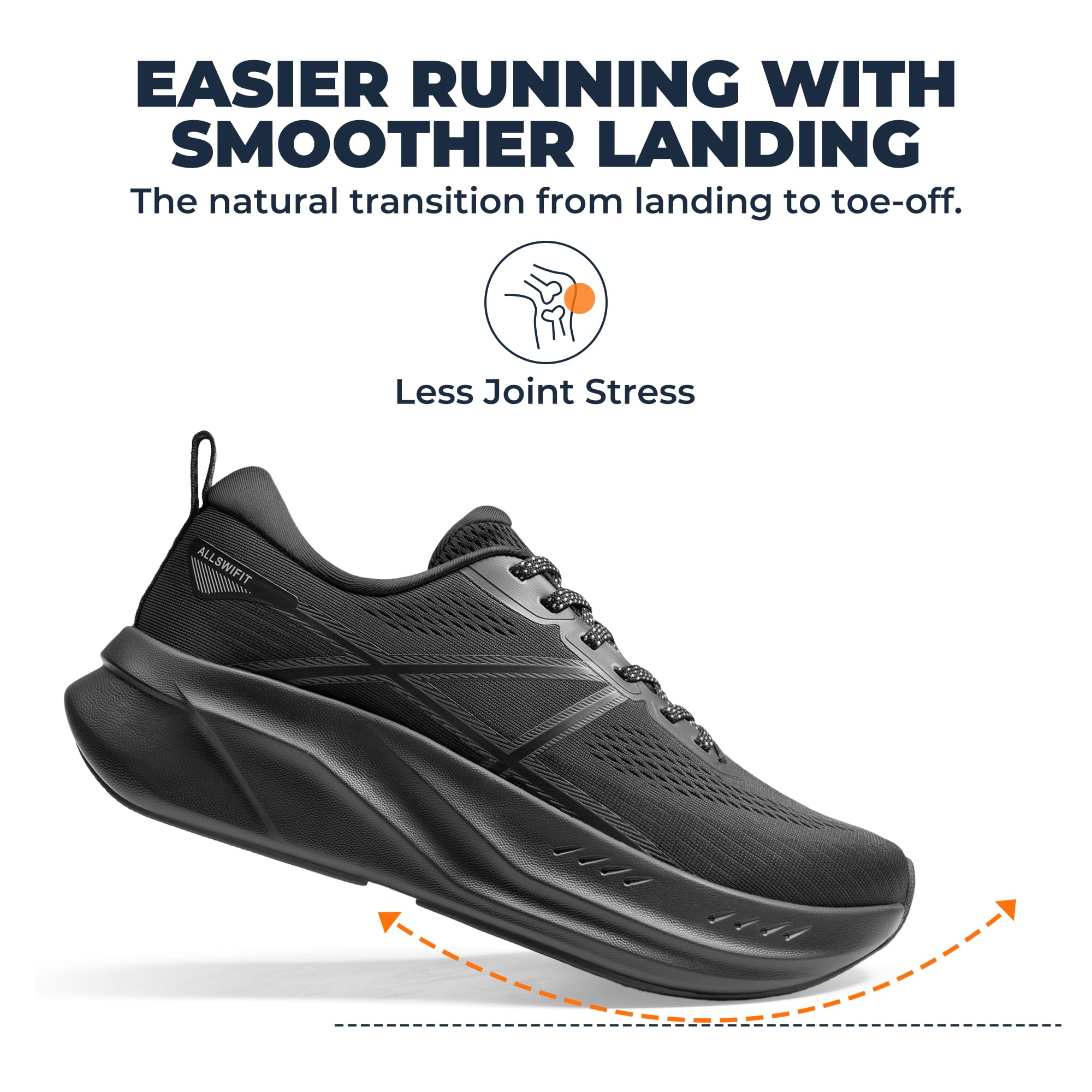 ALLSWIFIT Men's Road Running Shoes Cushion Tennis Shoes Non-Slip Comfortable Lightweight Gym Workout Athletic Arch Support Walking Sneakers Active5K - Image 6