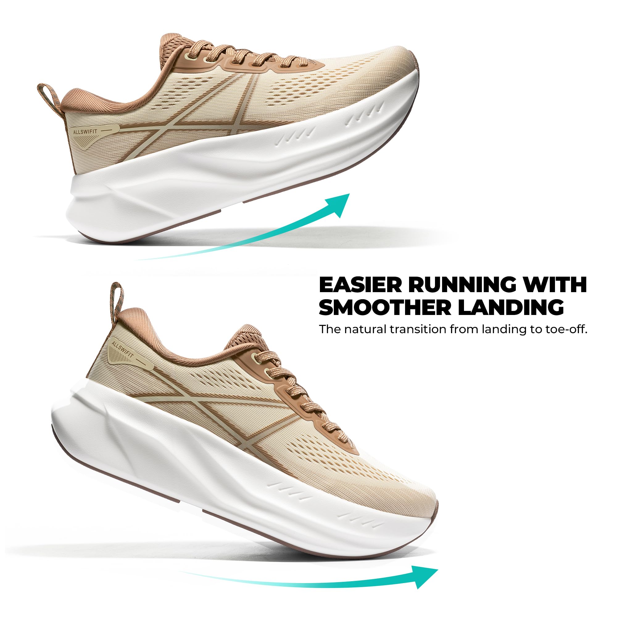 ALLSWIFIT Women's Road Running Shoes Cushion Tennis Shoes Non-Slip Comfortable Lightweight Gym Workout Athletic Arch Support Walking Sneakers Active5K - Image 6