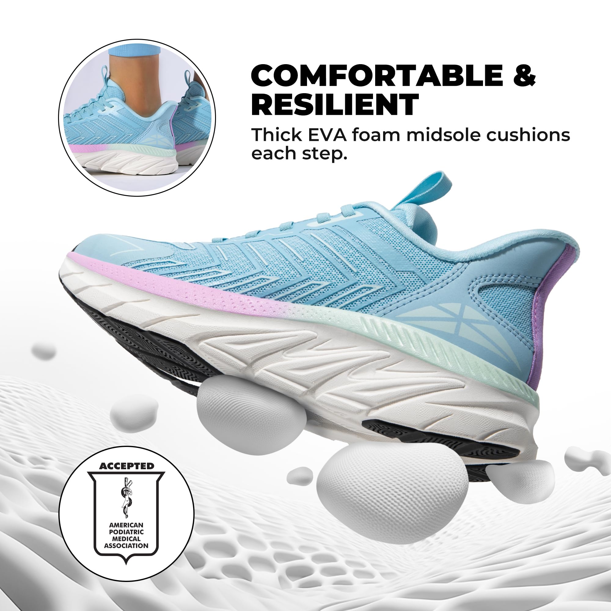 ALLSWIFIT Women's Slip On Walking Shoes Running Comfortable Tennis Breathable Non Slip Athletic Gym Workout Cross Training Fashion Sneakers - Image 3