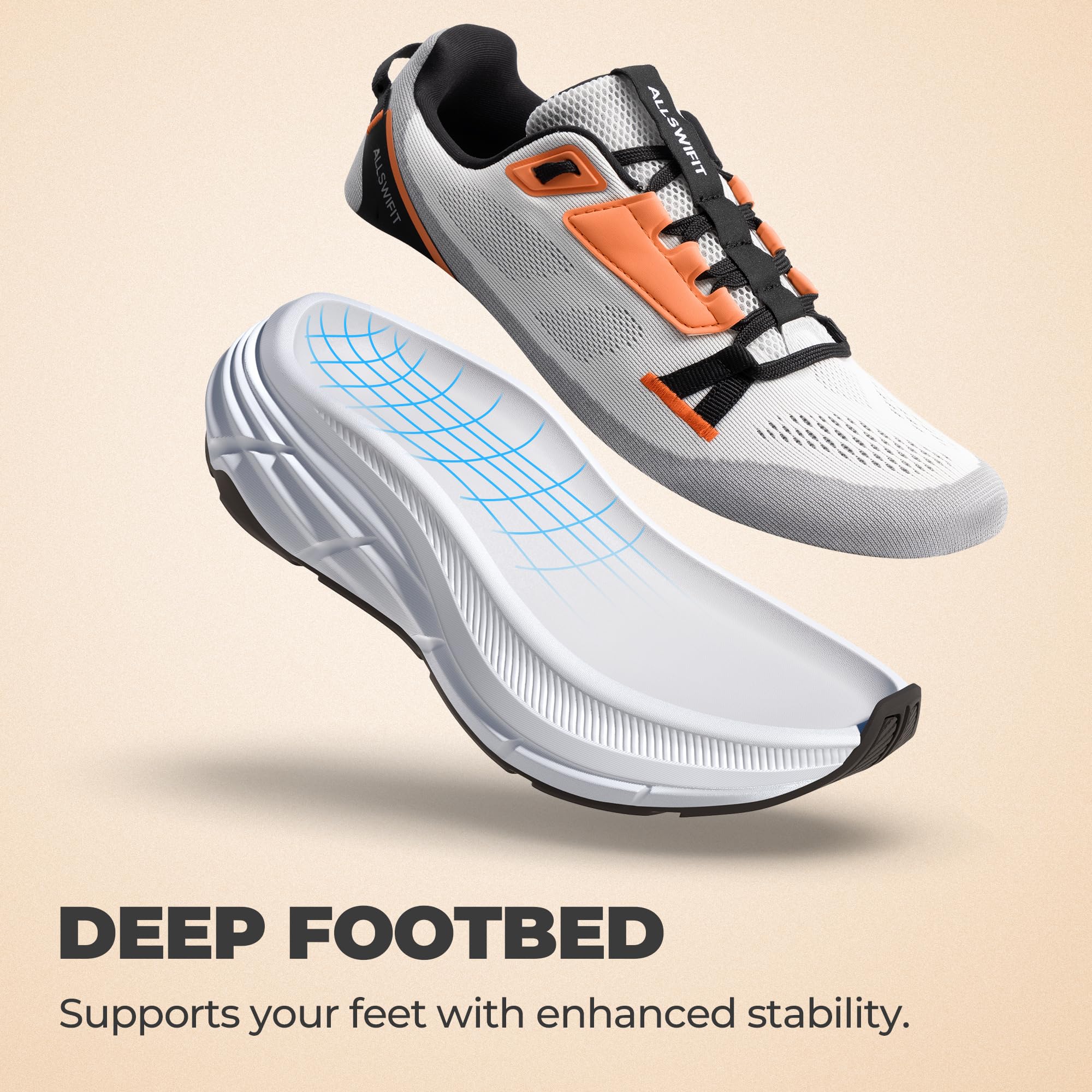 ALLSWIFIT Women's Walking Shoes Cushion Running Tennis Non-Slip Comfortable Workout Gym Athletic Breathable Fashion Sneakers ActiveLite - Image 5