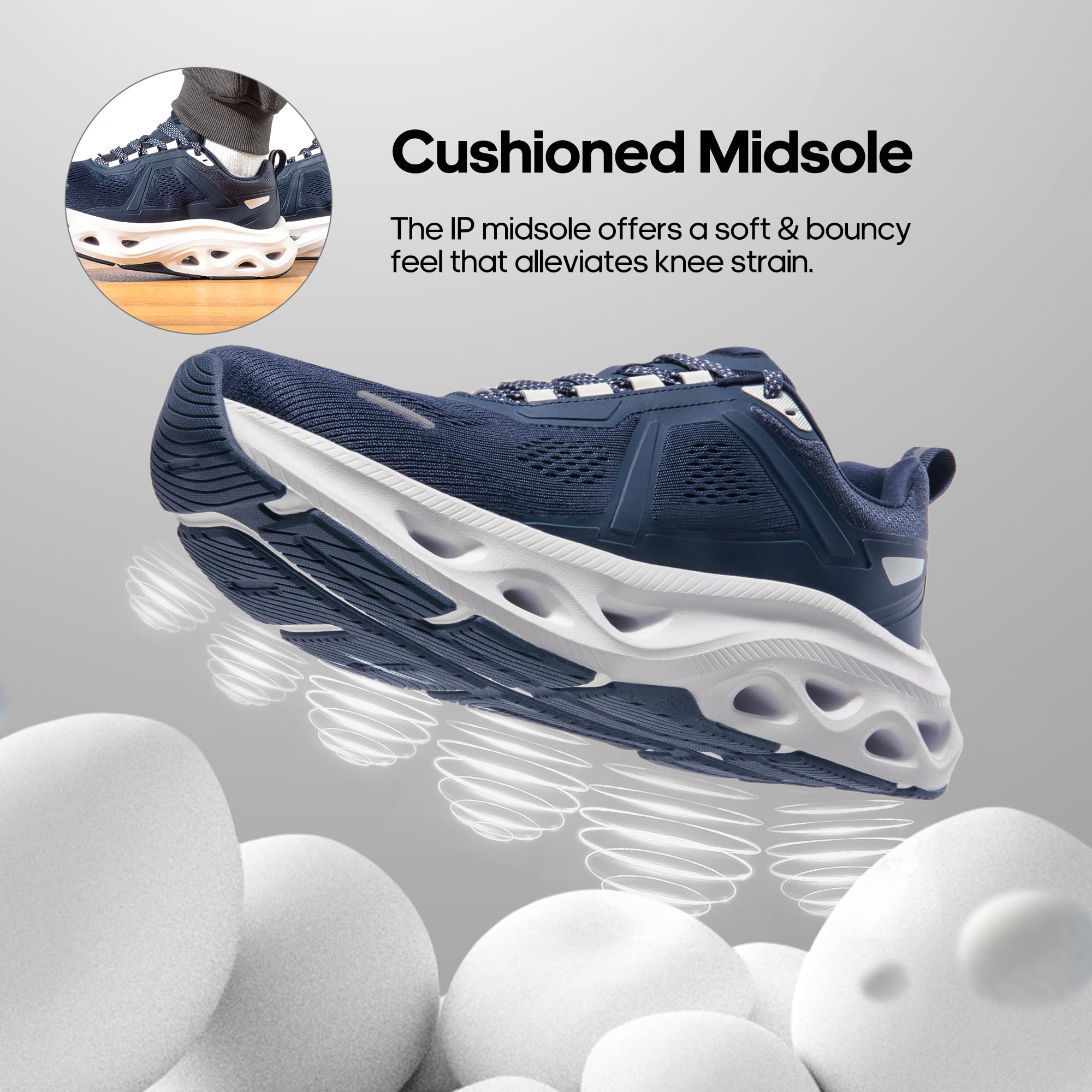 NORTIV 8 Men's Comfortable Walking Shoes MovePropel Athletic Breathable Gym Workout Tennis Jogging Cross Training Non Slip Fashion Running Sneakers - Image 3