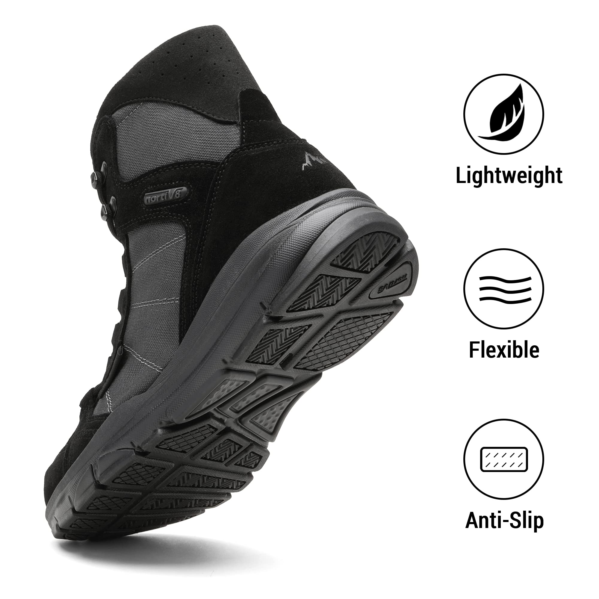 NORTIV 8 Men's Lightweight Military Tactical Work Boots Outdoor Hiking Motorcycle Combat Boots - Image 6