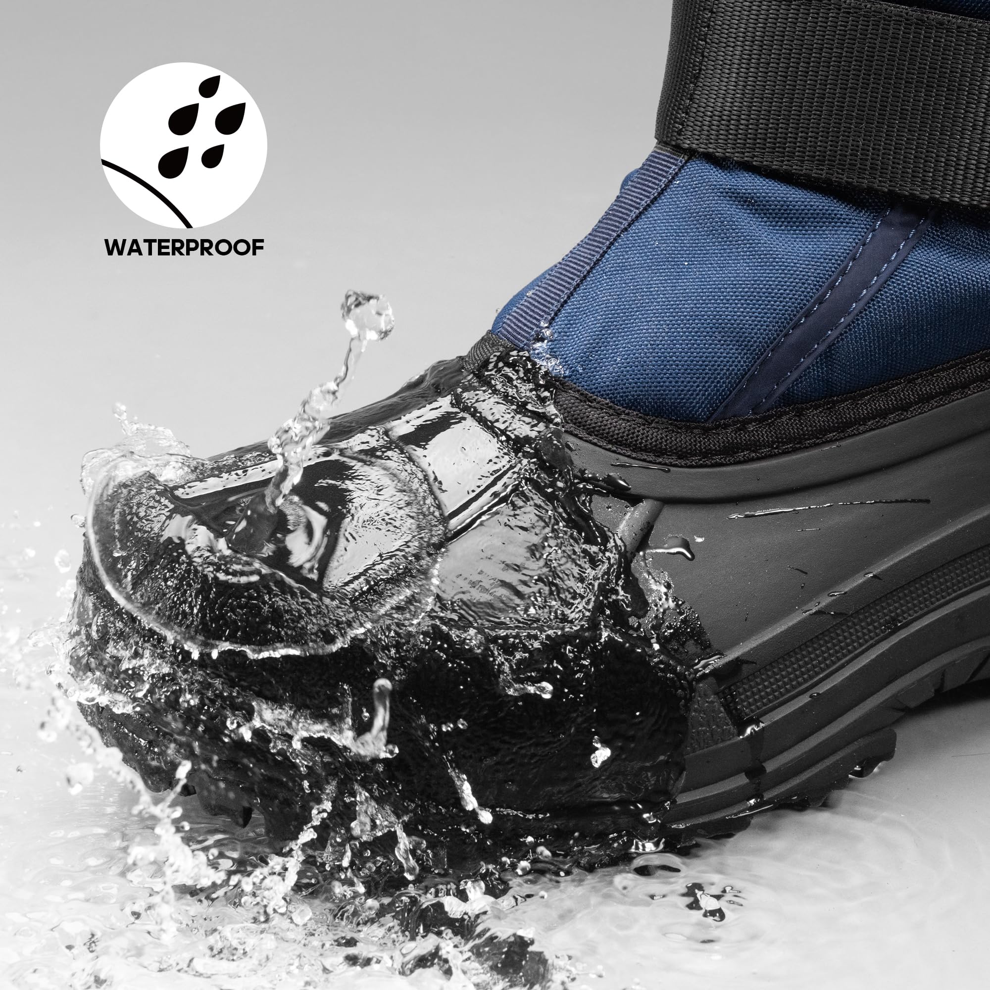 NORTIV 8 Men's Waterproof Winter Snow Boots Insulated Fur Liner Lightweight Outdoor Tall Boots - Image 3