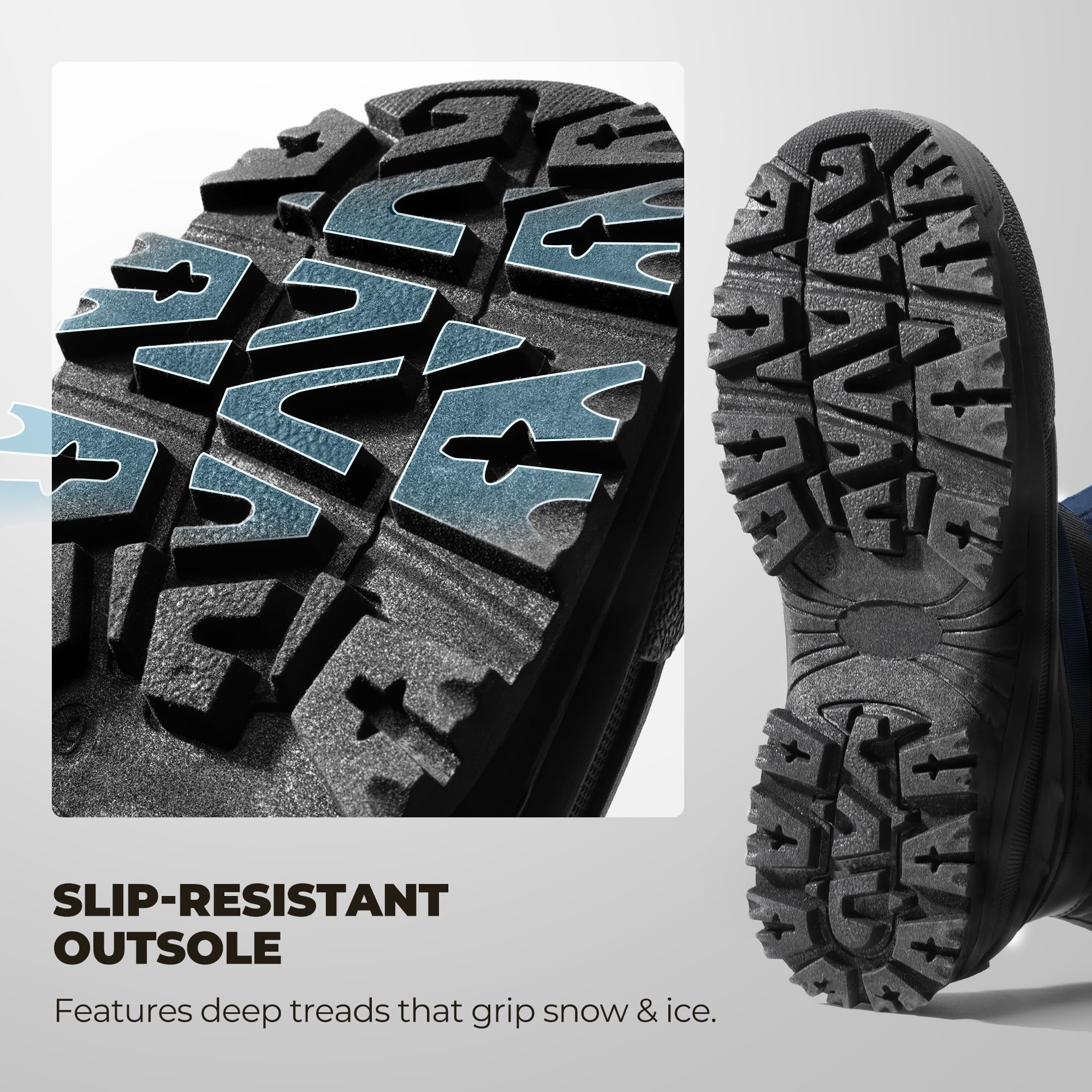 NORTIV 8 Men's Waterproof Winter Snow Boots Insulated Fur Liner Lightweight Outdoor Tall Boots - Image 4