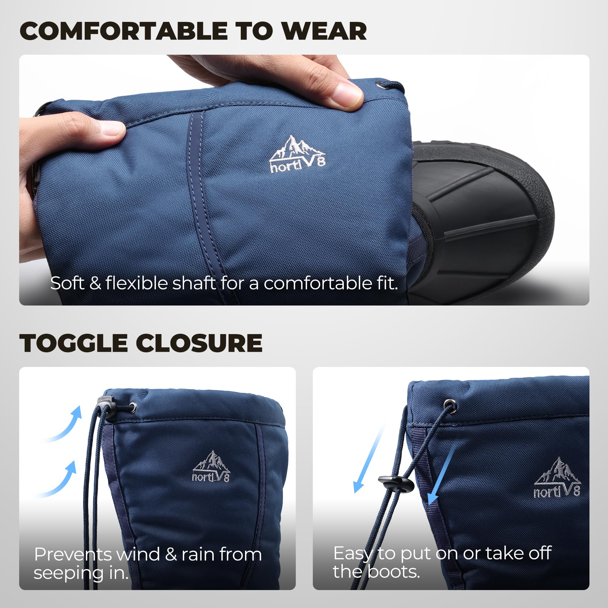 NORTIV 8 Men's Waterproof Winter Snow Boots Insulated Fur Liner Lightweight Outdoor Tall Boots - Image 5