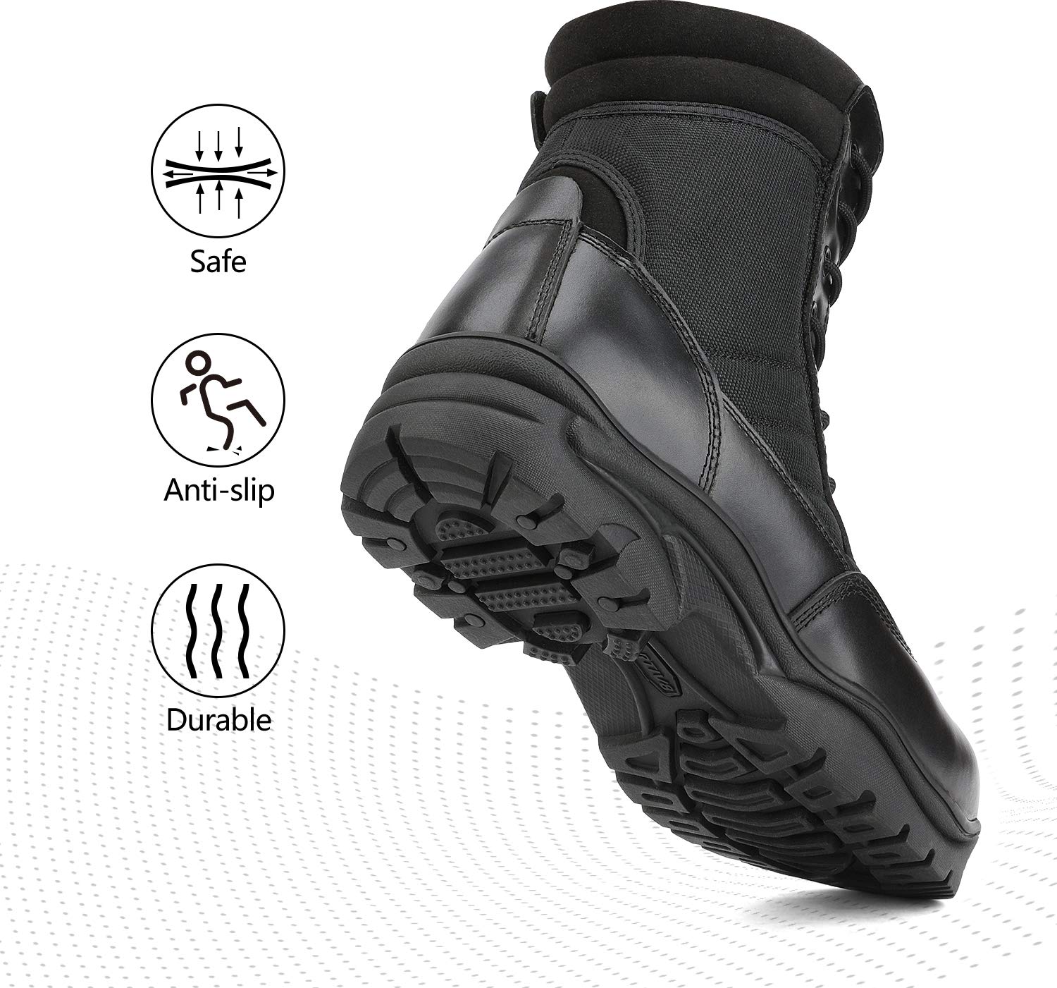 NORTIV 8 Steel Toe Boots for Men Safety Industrial & Construction Military Work Boots Slip Resistant ASTM F2413-18, TROOPER-STL - Image 6