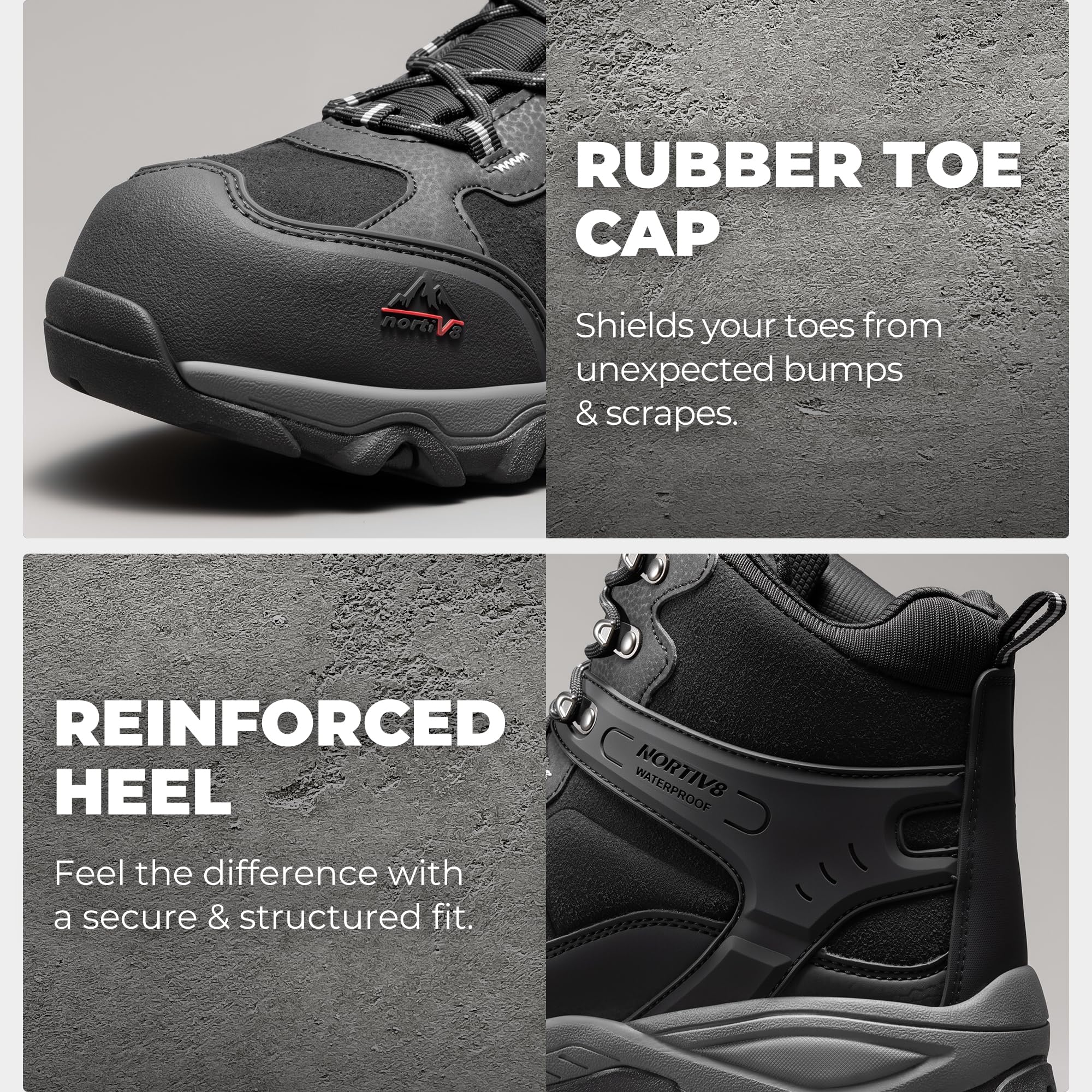 NORTIV 8 Waterproof Steel Toe Boots for Men Slip Resistant Safety Industrial Boots Paladin-Steel - Image 4