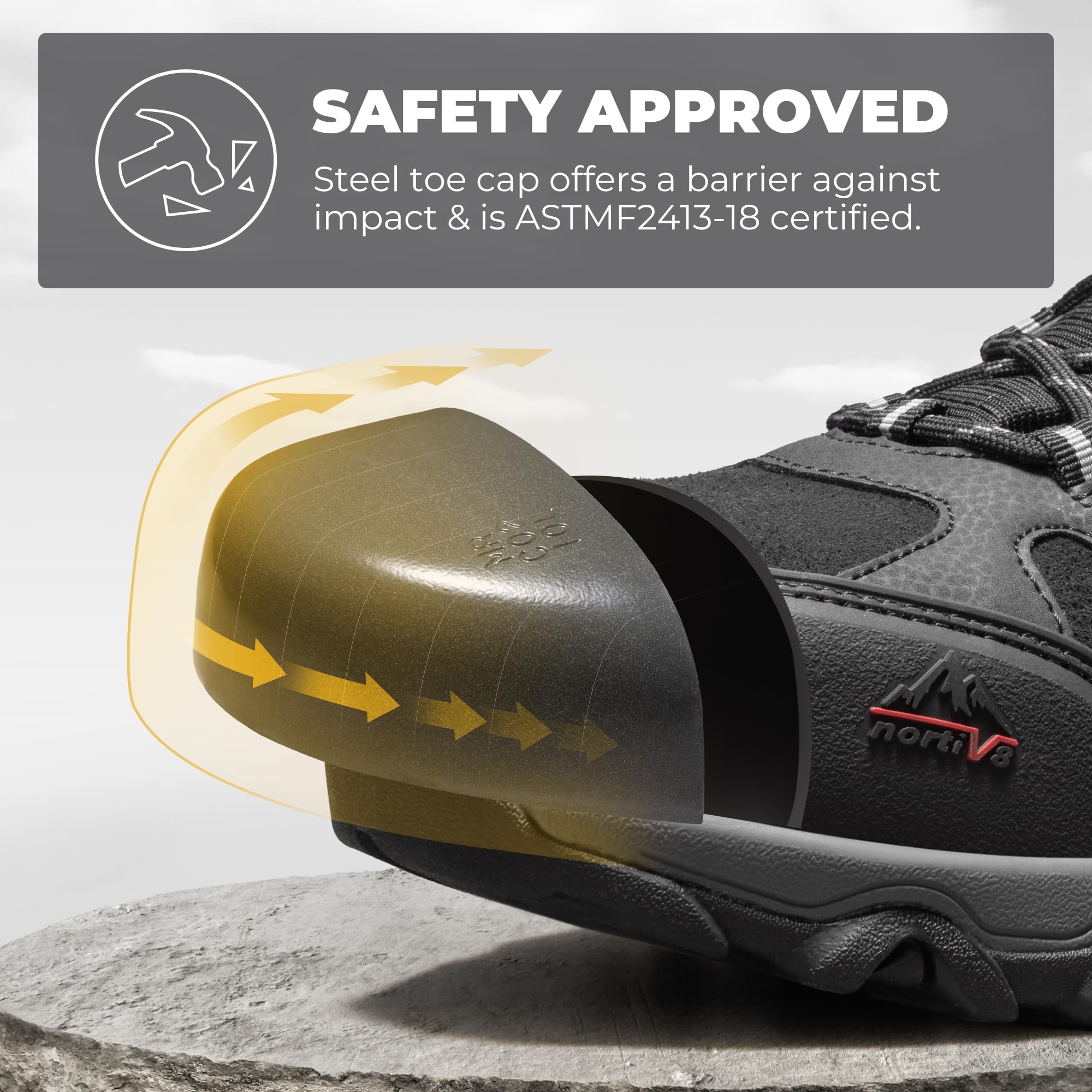 NORTIV 8 Waterproof Steel Toe Boots for Men Slip Resistant Safety Industrial Boots Paladin-Steel - Image 5