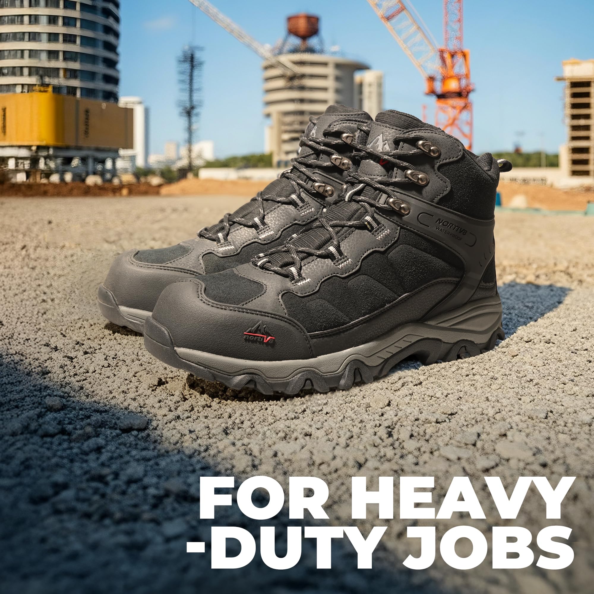 NORTIV 8 Waterproof Steel Toe Boots for Men Slip Resistant Safety Industrial Boots Paladin-Steel - Image 7