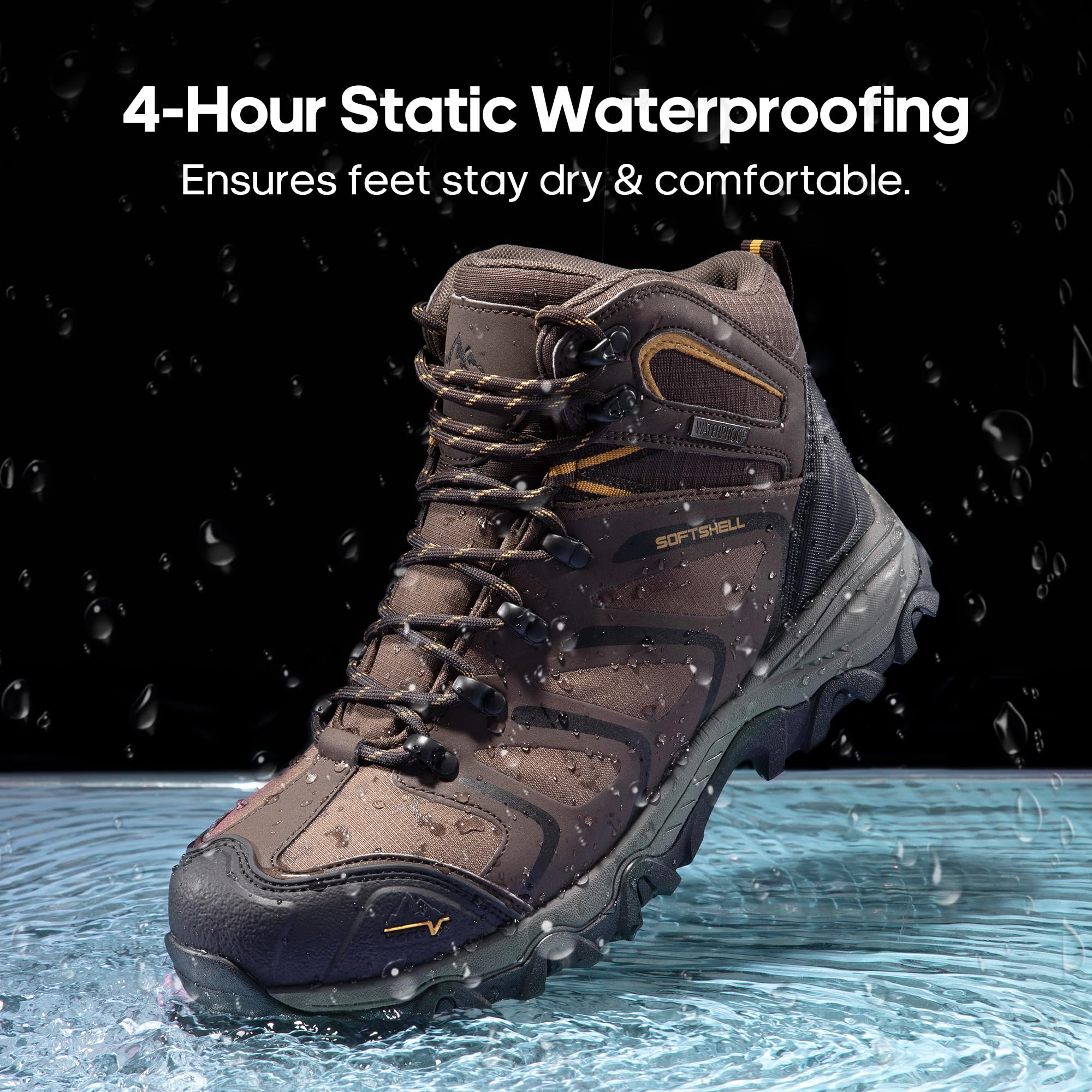 NORTIV 8 Waterproof Work Boots for Men Steel Toe Safety Construction Boots ARMADILLO-STL - Image 5