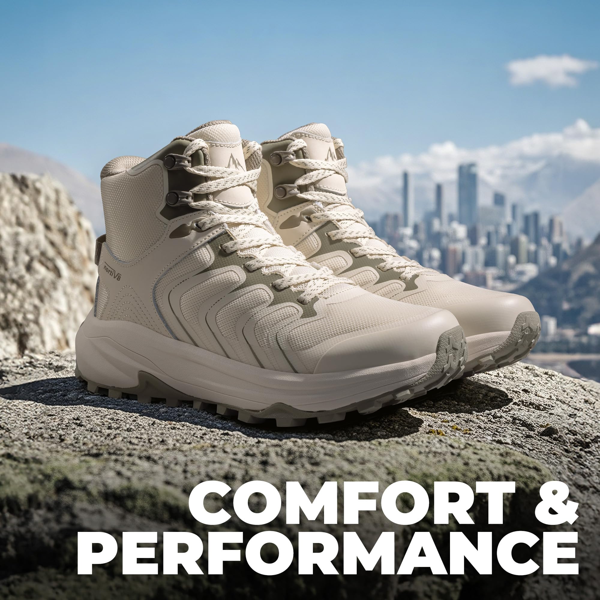 NORTIV 8 Women's Hiking Boots Waterproof with Arch Support Sneakers Walking Outdoor Comfortable Lightweight Boot Echo Mid - Image 7