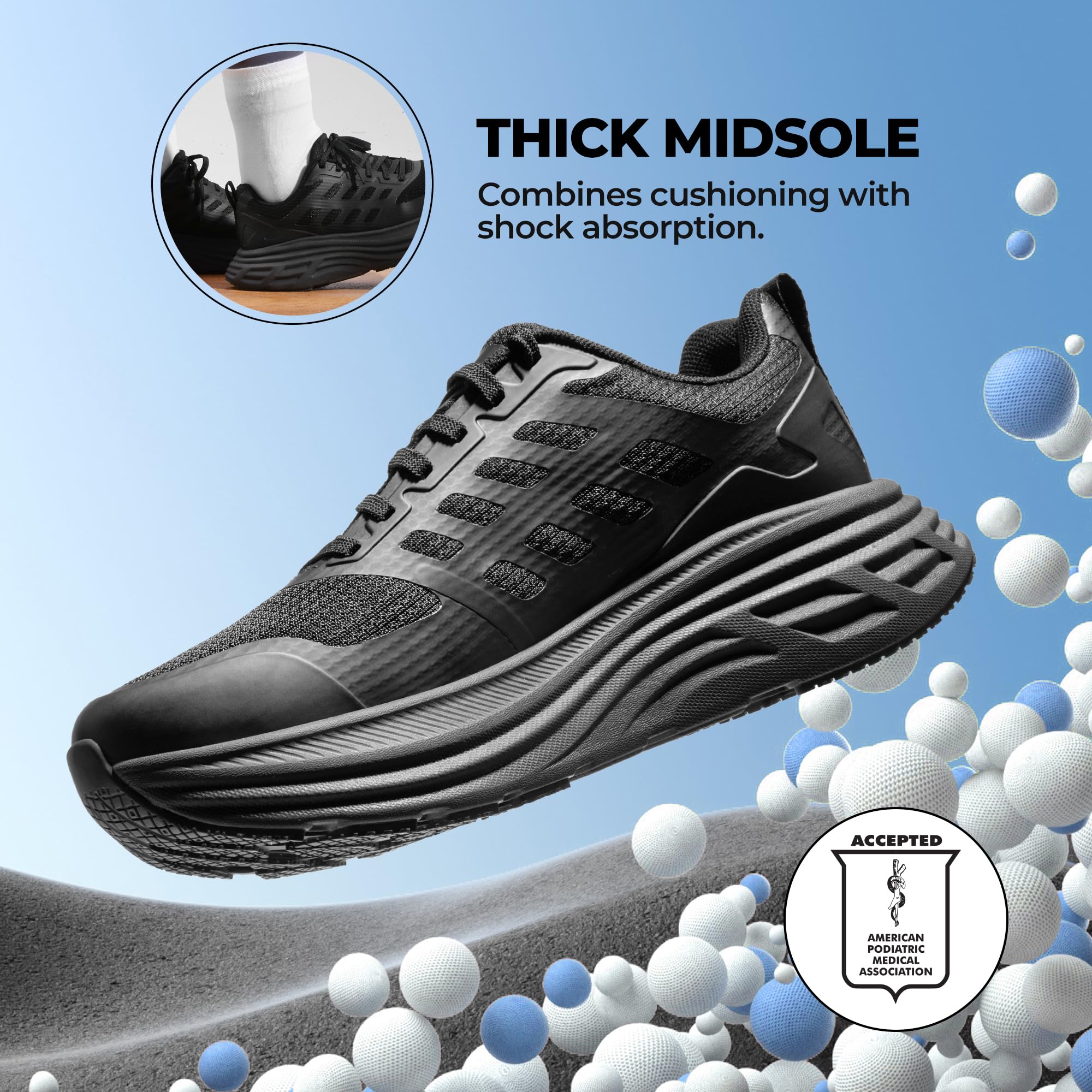 NORTIV 8 Women's Walking Shoes Cushion Running Tennis Shoes ActiveFloat Non-Slip Comfortable Breathable Workout Gym Sports Athletic Fashion Sneakers - Image 3